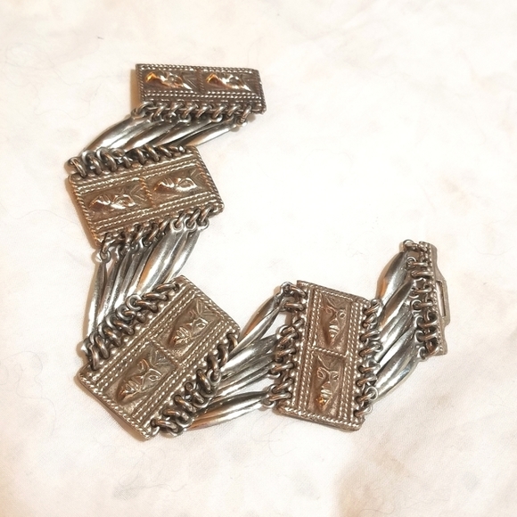 MCM MAYAN MASK Sterling Silver Bracelet 55.04 grams - Picture 4 of 7